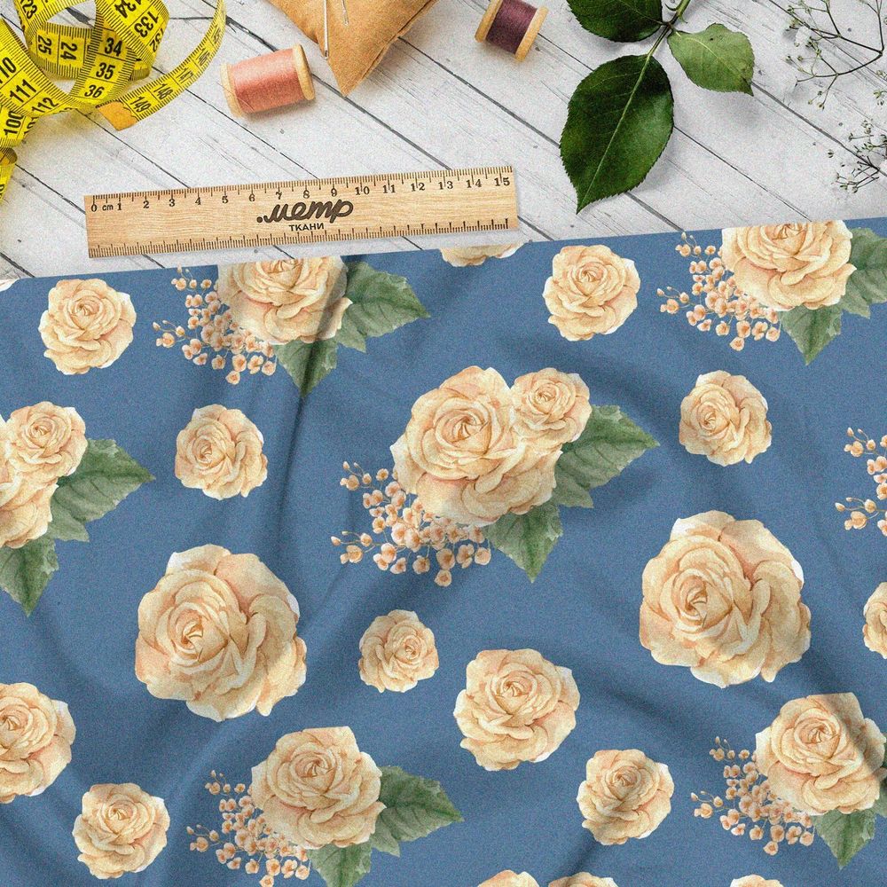Ткань таффета розы кремового оттенка