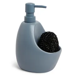 Диспенсер для мыла с подставкой для губки joey, 590 мл, серо-голубой