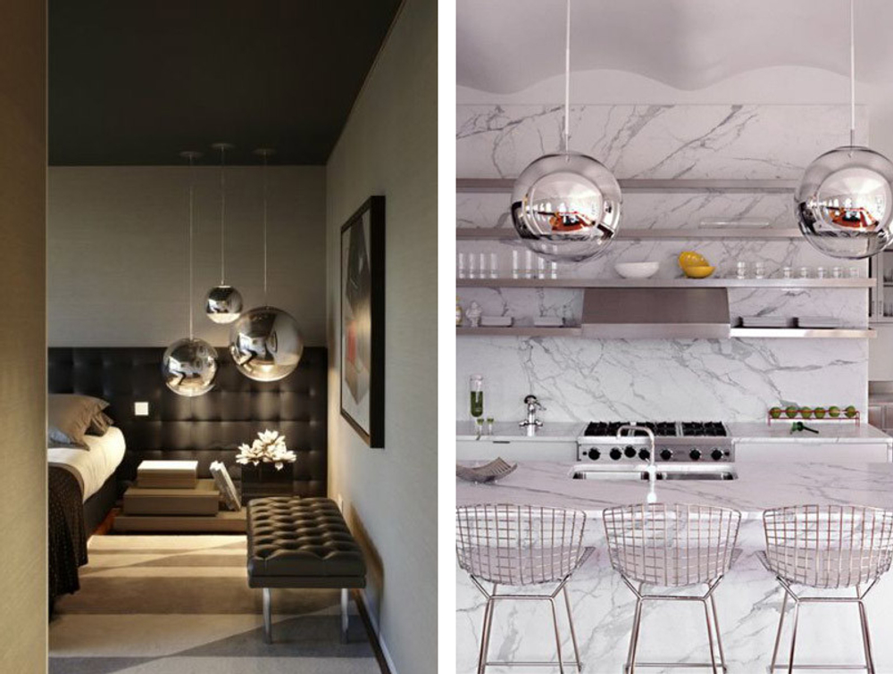 Pendant design lamp  Mirror Ball by Tom Dixon (Gold)