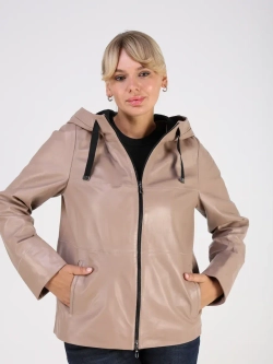 Кожаная куртка демисезонная с капюшоном