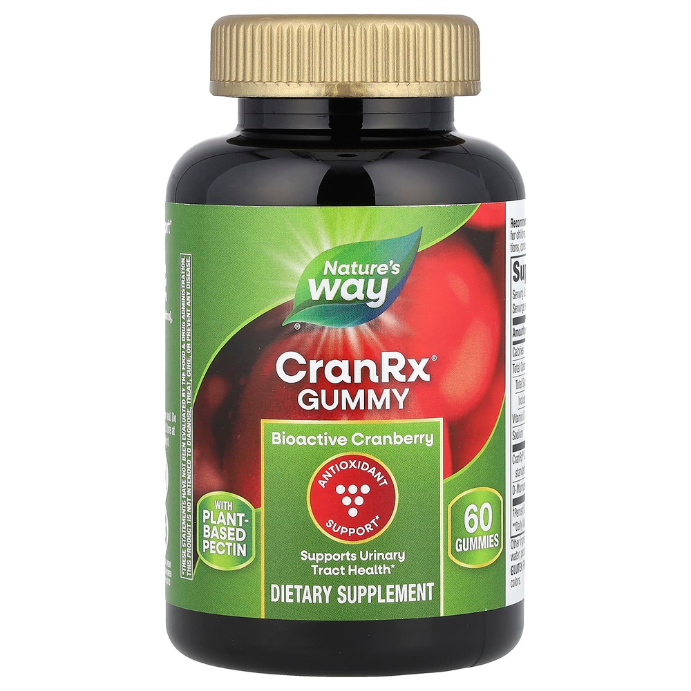 Nature's Way, CranRx®, жевательные таблетки с биоактивной клюквой, 60 жевательных таблеток
