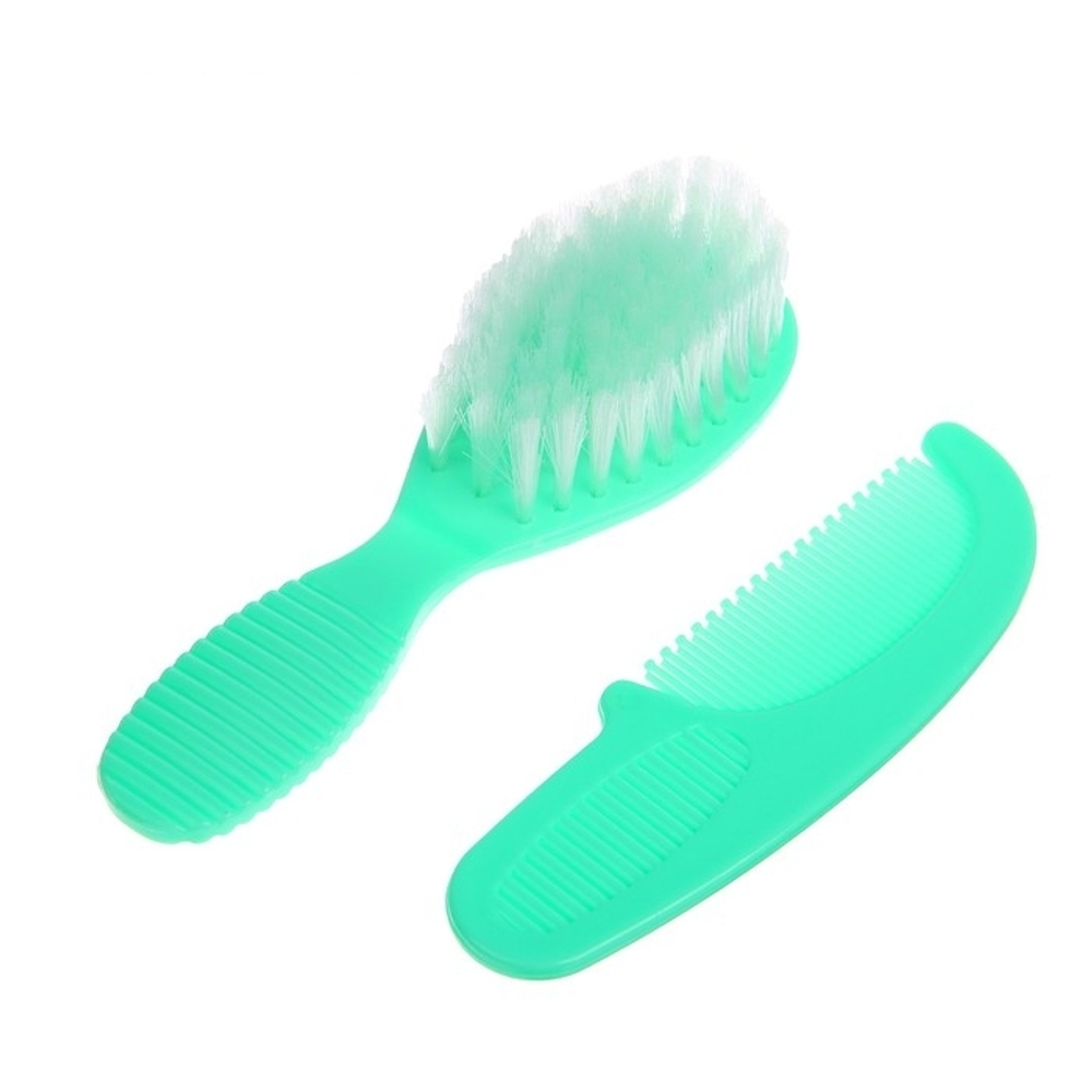 Расчёска детская + массажная щётка для волос, от 0 мес., цвет розовый, рисунок МИКС 1917369