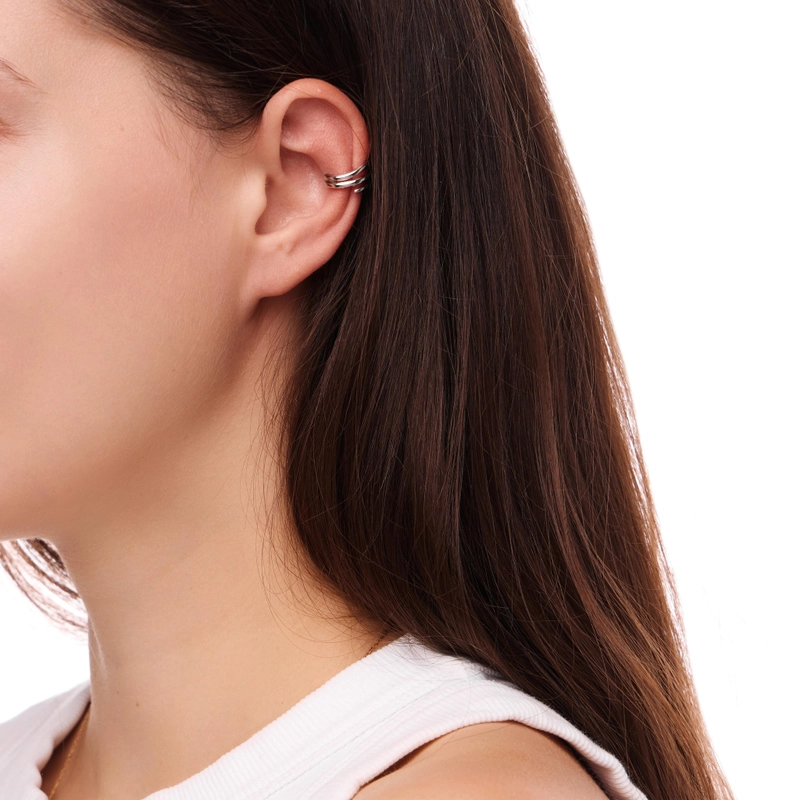 Кафф Серебряный Тройной – Асимметричный