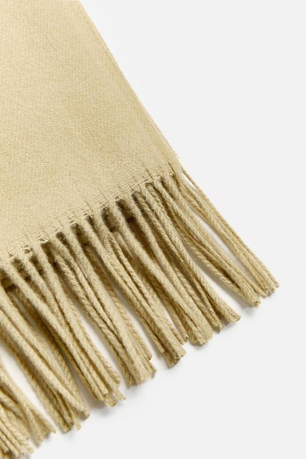 ZARA ШАРФ С БАХРОМОЙ, ЗЕЛЕНОВАТЫЙ