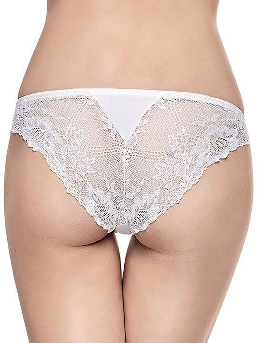 Женские трусики-бразилиана с кружевными вставками (Размер: 2 размер) (Цвет: черный)