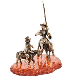 Народные промыслы AM-2207 Фигурка «Дон Кихот и Санчо Панса» (латунь, янтарь)