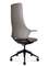 Кресло офисное Норден / Хан / Han / серая кожа / черная алюминиевая база