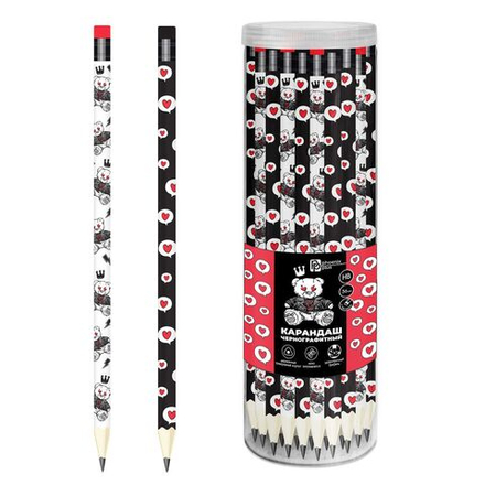 Карандаш ч/гр "Плюшевый мишка" трехгранный, с ластиком, НВ