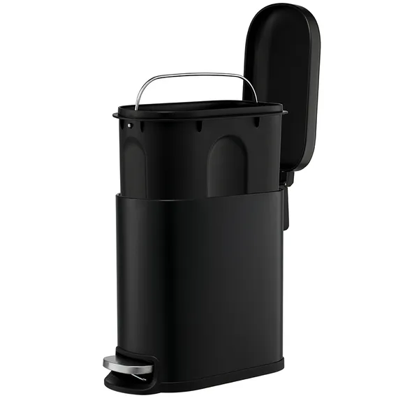 Ведро мусорное с педалью, графит, 5 л