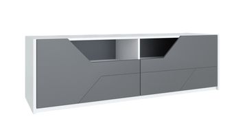 Софт ПМ-356.11 Тумба для теле- радиоаппаратуры (Графит софт\Белая)