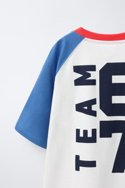 ZARA ФУТБОЛКА С РУКАВАМИ РЕГЛАН TEAM SIX SEVEN, БЕЛЫЙ