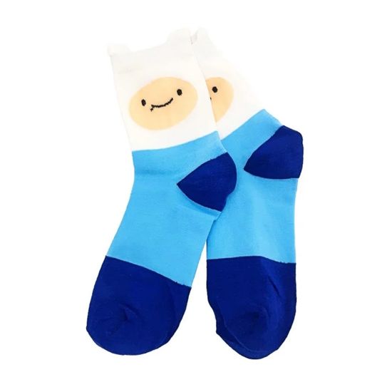 Носки Время приключений с ушками Финн путешественник, р-р 36-40 (голубой/белый)