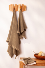 Полотенце для лица из умягченной вафли цвета хаки из коллекции essential, 30x30 см