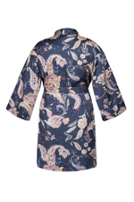 Коротенький халат Daisy с длинным рукавом (Размер: L) (Цвет: темно-синий)