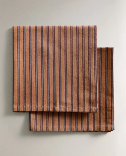 ZARA HOME САЛФЕТКА С ТКАНЫМ УЗОРОМ В ПОЛОСКУ (НАБОР ИЗ 2 ШТ.), СВЕТЛО-КОРИЧНЕВЫЙ