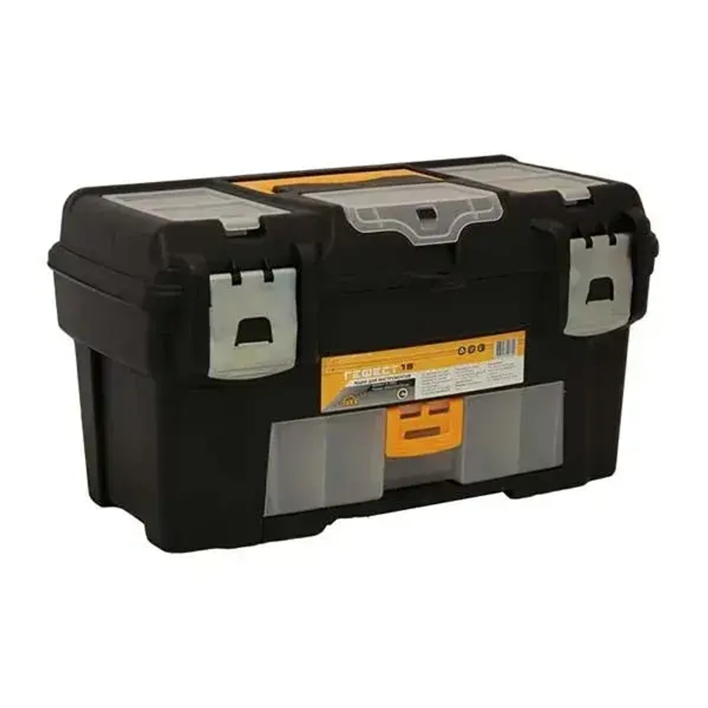 Ящик для инструментов ГЕФЕСТ 18' металл замки (с консолью и секциями) че (комплект 6 шт)