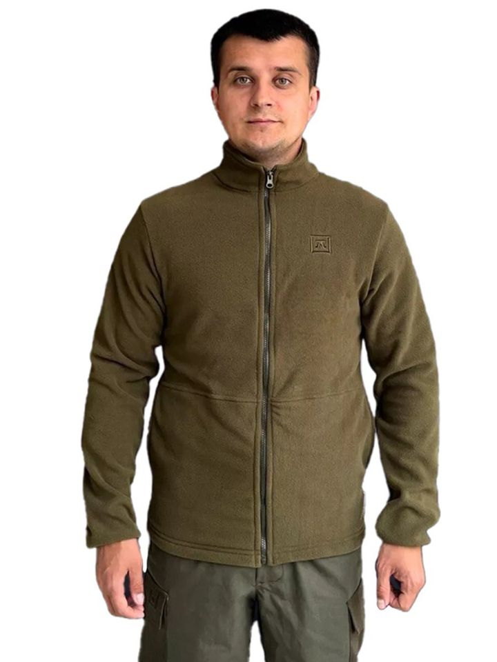 Толстовка Милитари флис на молнии (олива)