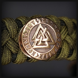 Бусина - вставка для браслета "Валькнут" , бронза