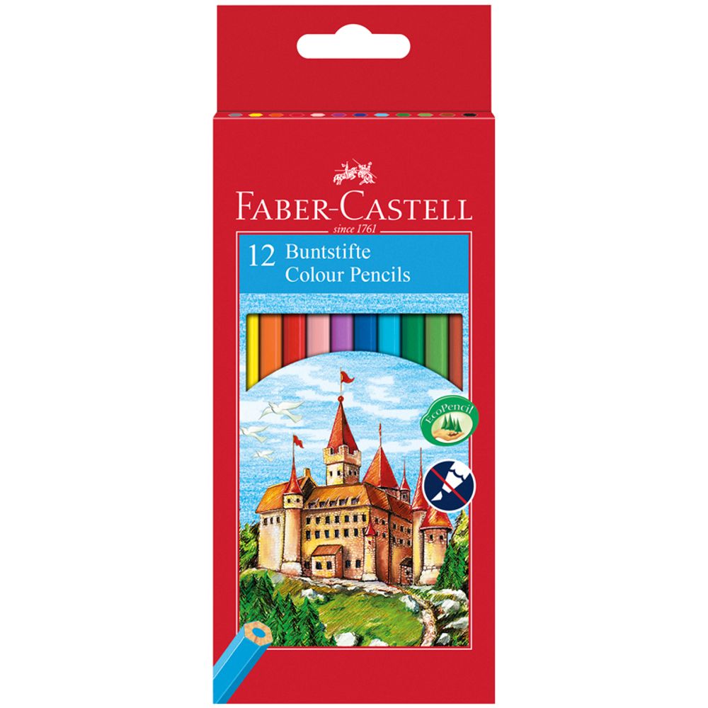 Карандаши цветные 12цв. Faber-Castell ECO ЗАМОК, с точилкой