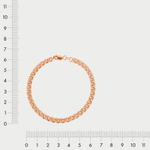 Браслет цепной пустотелый плетения "Гарибальди" для женщин из розового золота 585 пробы (арт. НБ 12-316ПГ 0.70)