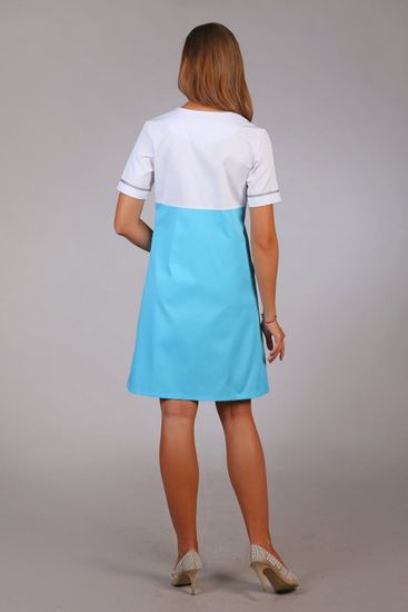 Халат женский М-030 (голубой/белый)