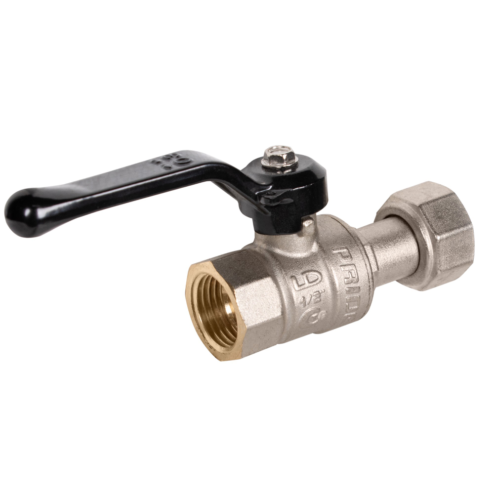 Кран шаровой латунный LD Pride 47.15.В-НкГк.Р Ду15 Ру40 с накидной гайкой (рычаг)