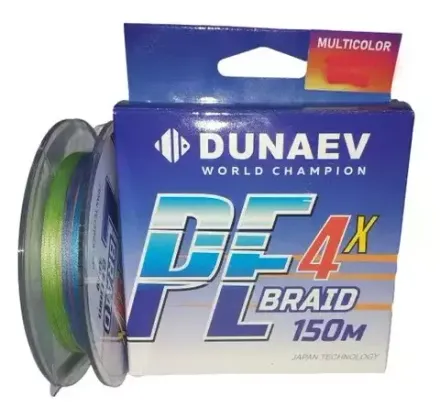 Шнур DUNAEV BRAID PE X4 150м 0,16мм  (9,9 кг)  Multicolor