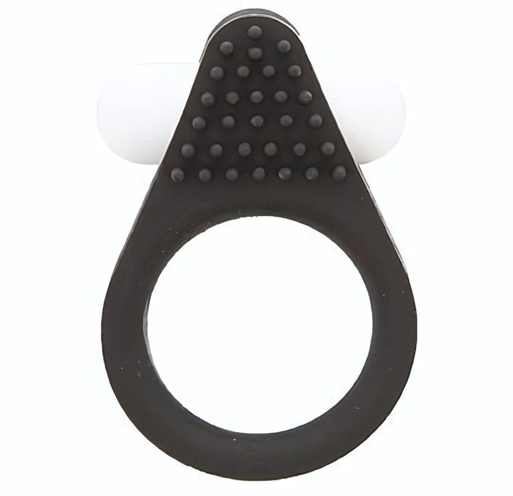 Чёрное эрекционное кольцо LIT-UP SILICONE STIMU RING 1 BLACK (Цвет: черный)