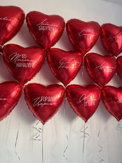 Воздушные шары сердца красные №3411