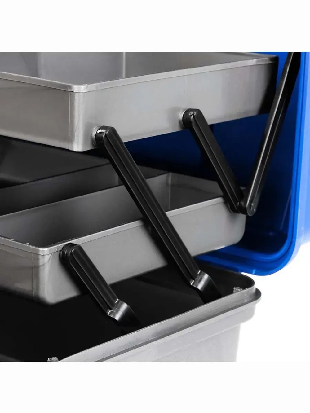 Ящик рыболовный для хранения снастей двухполочный синий