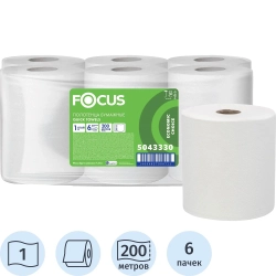 Полотенца бумажные д/дисп Focus ExtraQuick 1сл 200м6рул/уп_504333