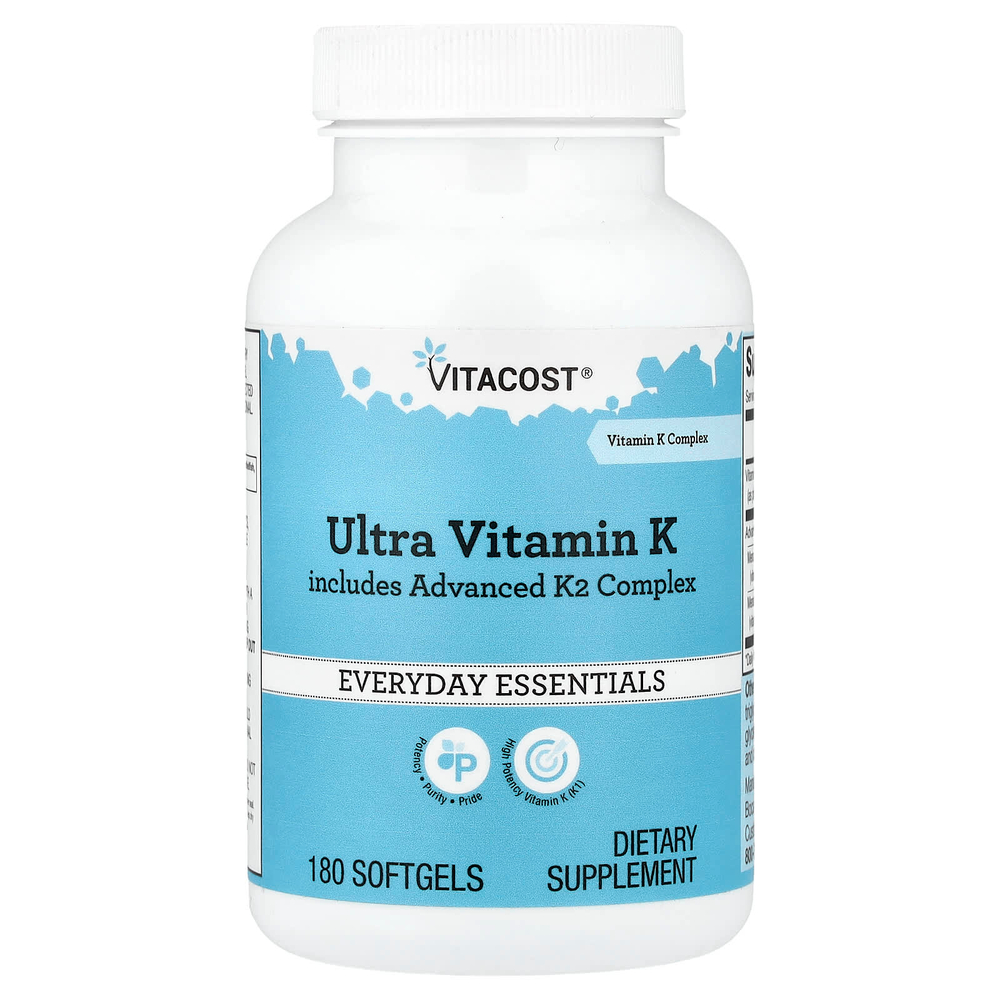 Vitacost, Ultra Vitamin K содержит улучшенный комплекс с витамином K2, 180 капсул