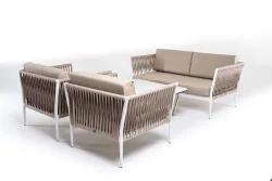 "Касабланка" лаунж-зона плетеная из роупа 4-местная, цвет бежевый