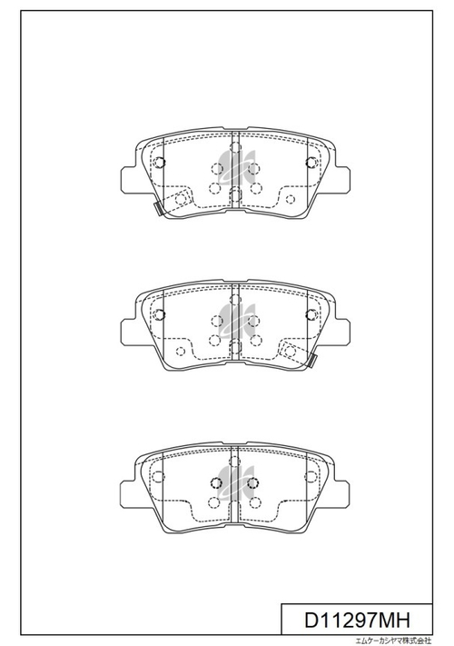 Дисковые тормозные колодки KASHIYAMA (противоскрипная пластина в компл.) D11297MH