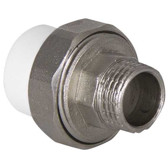 Муфта TEBO бел. PP-R комбин. разъемная (Американка) 25х3/4quot; НР O-ring (10/120), арт. 015022105