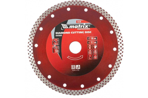 ДИСК АЛМАЗНЫЙ MATRIX ОТР/СПЛО/СУХ/МОКР/РЕЗ 180Х22,2ММ 73128