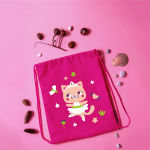 Мешок в садик 33х40, Кошечка балерина (фуксия)