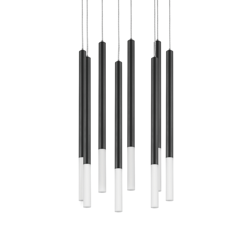 L8T747137 Люстра TUBO LED 40W 2000LM 360G ЧЕРНЫЙ 3000K (574737+747137 (8шт)