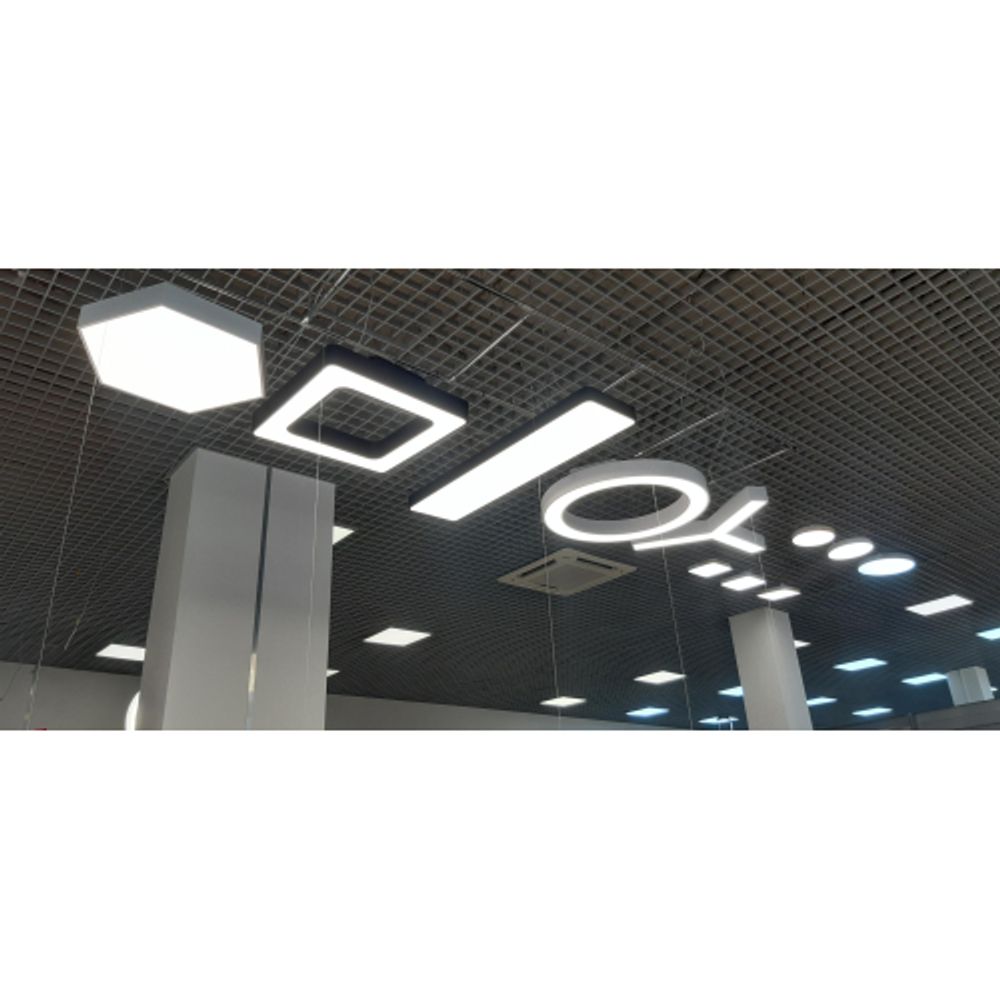 Светильник LED ЭРА Geometria SPO-164-W-40K-110 Quadro 110Вт 4000К 10500Лм IP40 800*800*80 белый подвесной | Декоративные светильники Geometria