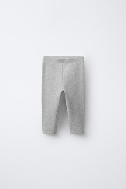 ZARA НАБОР ИЗ ДВУХ ОДНОТОННЫХ ЛЕГИНСОВ, СЕРЫЙ МЕЛАНЖ