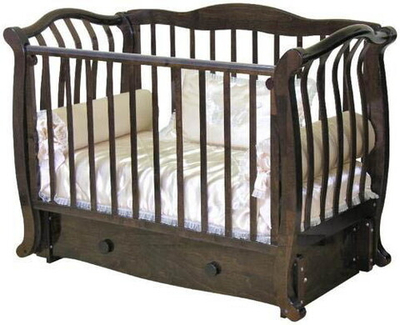 Детская кроватка Красная Звезда Аэлита С-888 (маятник поперечный) 120x60 см шоколад