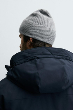 ZARA ШАПКА БИНИ ИЗ СМЕСОВОЙ ШЕРСТИ, СЕРЫЙ