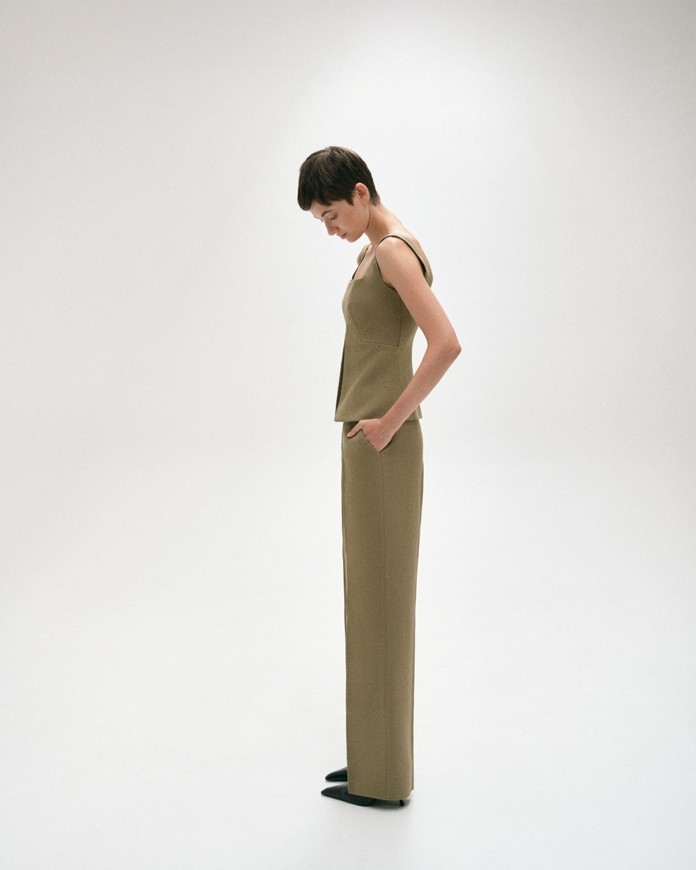 Брюки Оливковые прямые