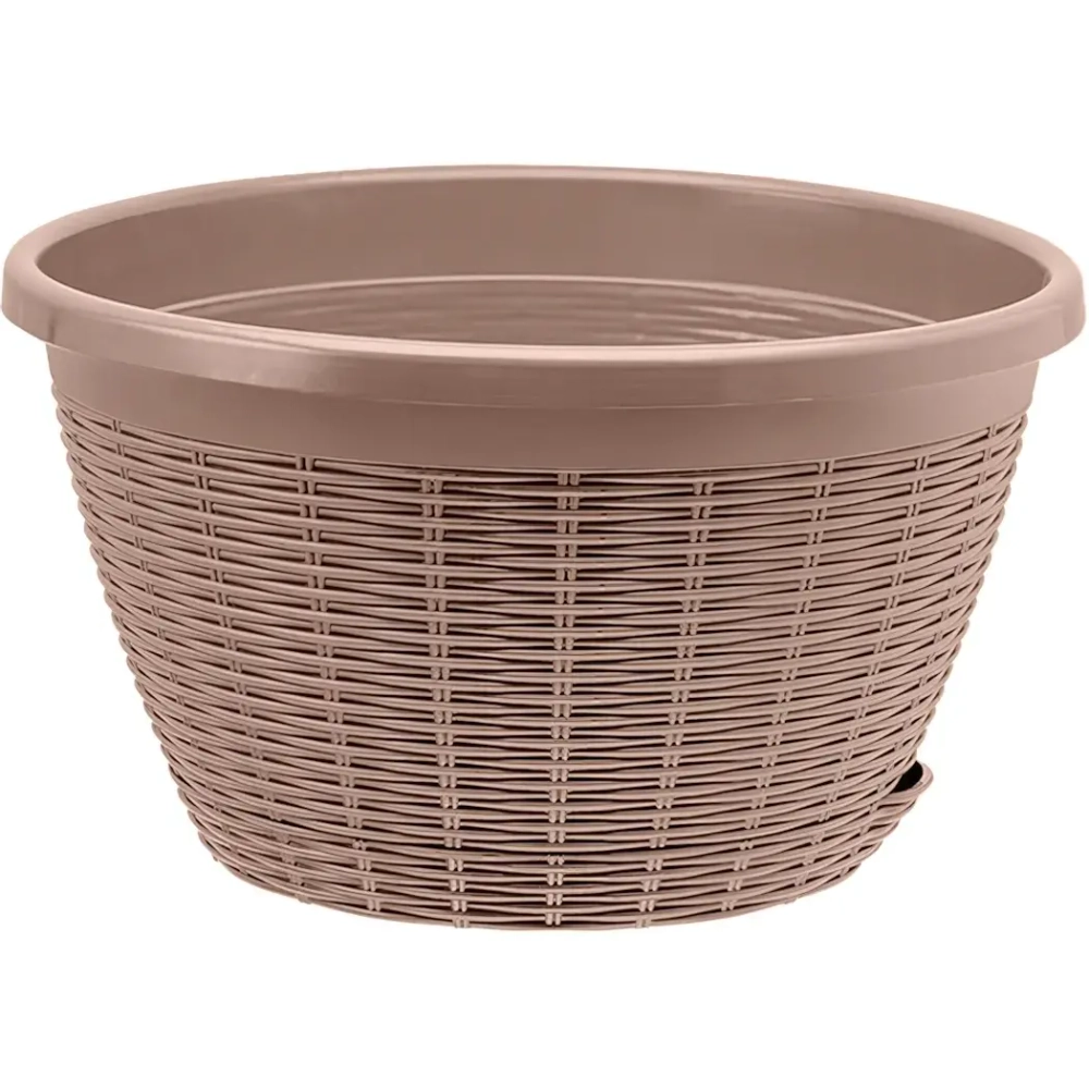 Кашпо для цветов пластиковое 4,5л d-27см Подвесное с поддоном Фраппе