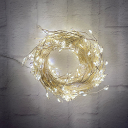 Гирлянда 1м Snake Light Капли Микро на серебряном проводе 400 ламп