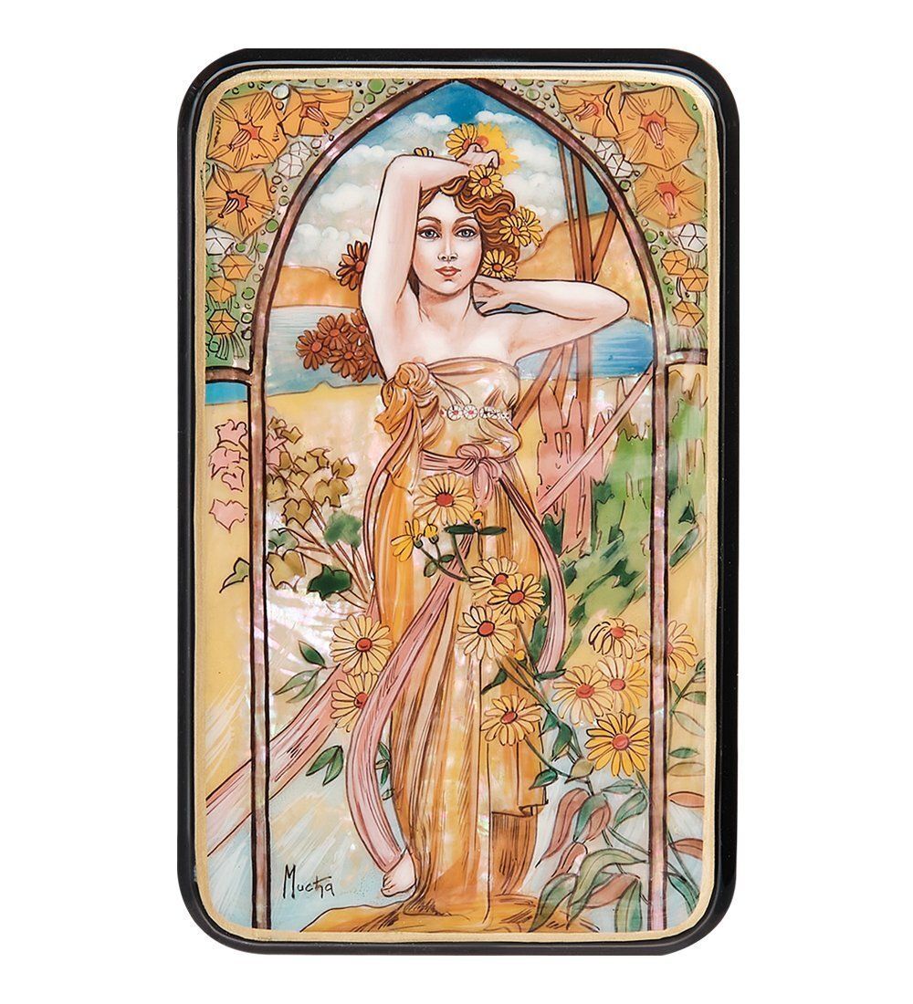 ШК-55/ 26 Шкатулка «Дневной порыв» Альфонс Муха, исп. Маркова