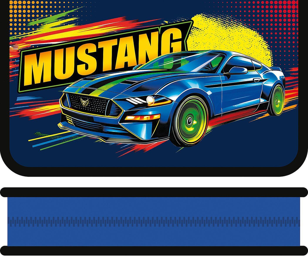 Пенал 1 секц. большой 190/115 "Мустанг 2025" (Пчелка)