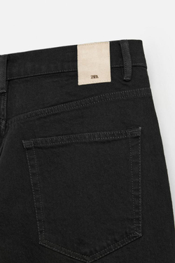 ZARA ДЖИНСОВЫЕ ШОРТЫ REGULAR FIT, ЧЕРНЫЙ