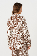 23251 Блузка женская (молочно-коричневый)