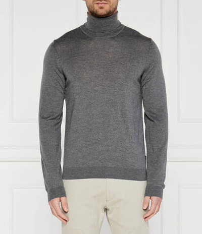 Хлопковый гольф musso-p BOSS BLACK - пепельный(50468262)